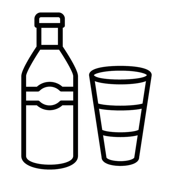 コーラのガラスとコーラの炭酸炭酸ボトル — ストックベクタ