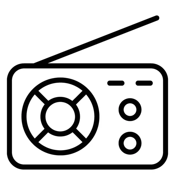 Icône Ligne Radiodiffusion Style Rétro — Image vectorielle
