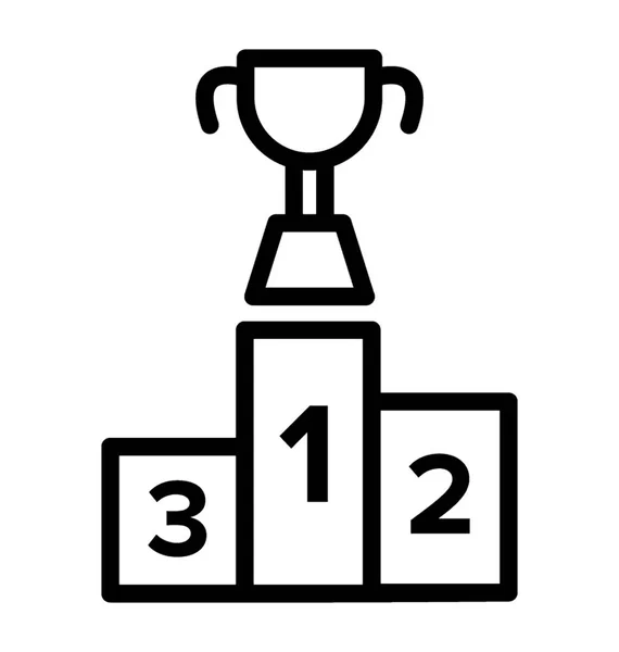 Şampiyonluk Ödülü Kazanan Kupa Çizgi Vektör Tasarımı — Stok Vektör