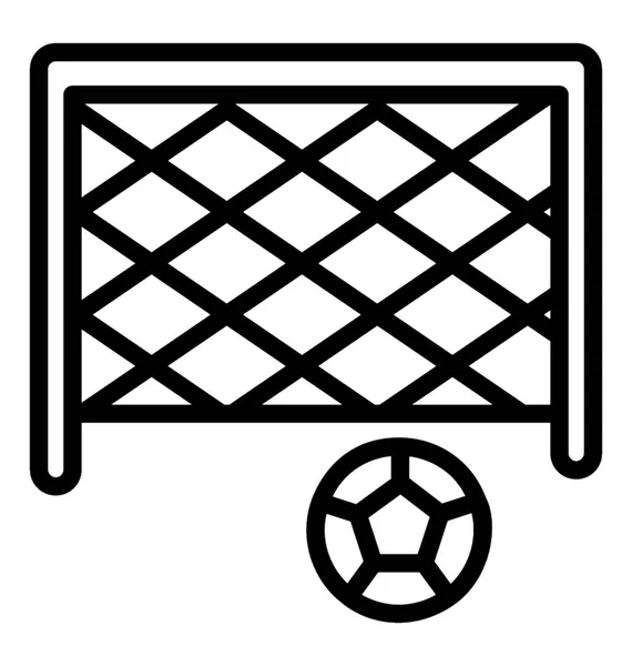 Ícone Linha Esportes Net Denotando Gol Futebol — Vetor de Stock