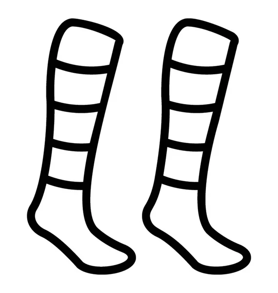 Ζευγάρι Αθλητικές Κάλτσες Γραμμή Εικονίδιο Σχεδιασμός — Διανυσματικό Αρχείο
