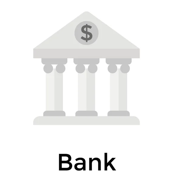 Símbolo Del Dólar Sobre Edificio Muestra Icono Del Banco — Vector de stock