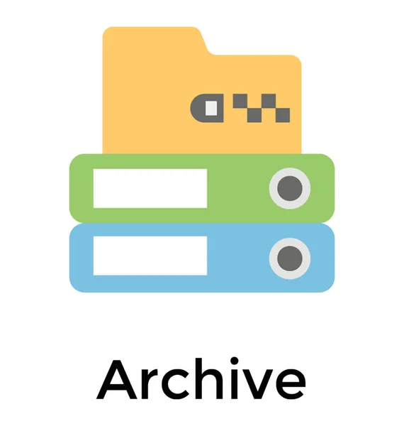 Office Tartók Részére Tartás Adatok Szerint Archivált Fájlok — Stock Vector