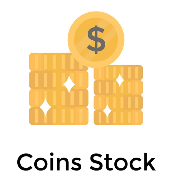 Symbol Dolaru Mince Zobrazující Mince Zásobníku — Stockový vektor
