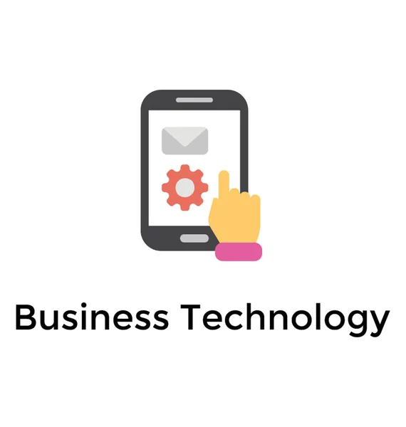 Ludzką Ręką Dotykając Ekranu Urządzenia Mobilnego Przy Użyciu Narzędzi Technologii — Wektor stockowy