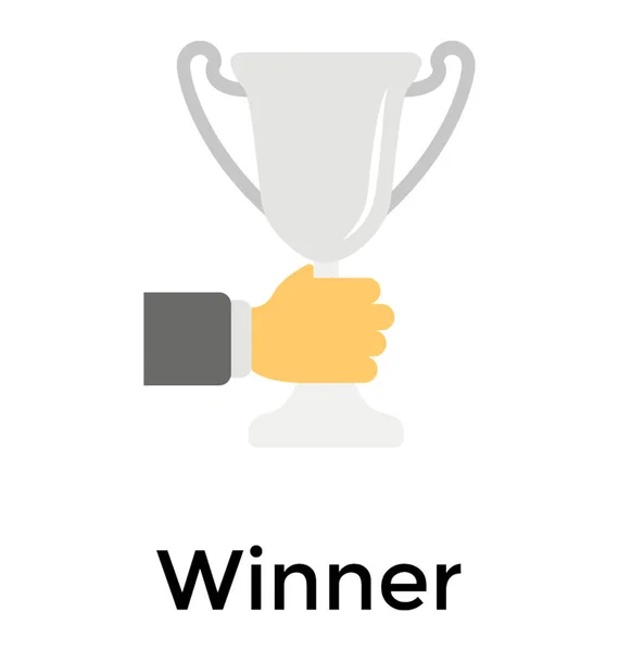 Main Humaine Tenant Trophée Gagnant — Image vectorielle