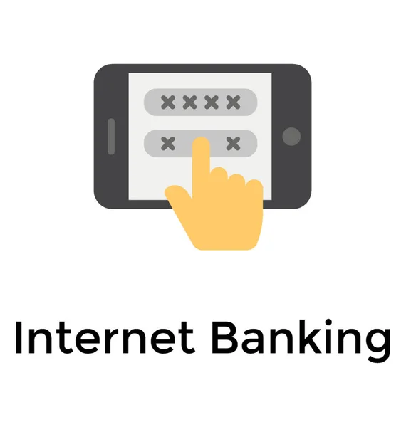 Mobiltelefon Mit Sicherheitscode Symbolisiert Internet Banking — Stockvektor