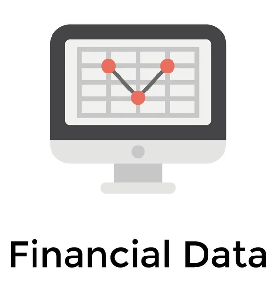 Infographic Számítógép Belsejében Pénzügyi Adatok Ikon — Stock Vector