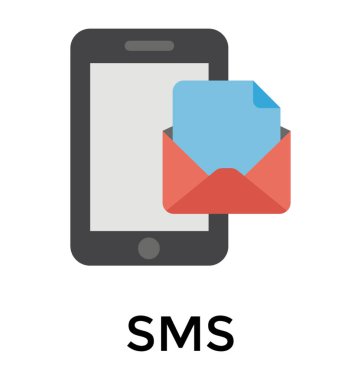 SMS cep telefonu düz simgesi tasarım 
