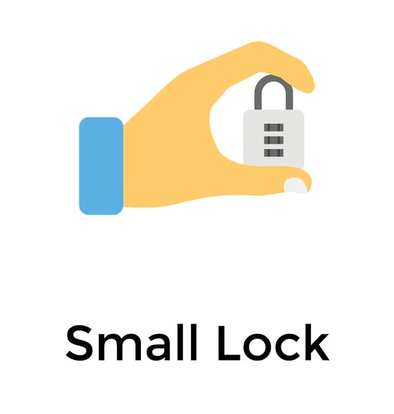 Main Tenant Smart Lock Icône Plate — Image vectorielle