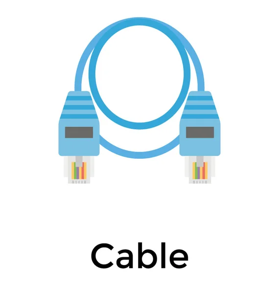 Diseño Icono Plano Cable Electrónico — Archivo Imágenes Vectoriales