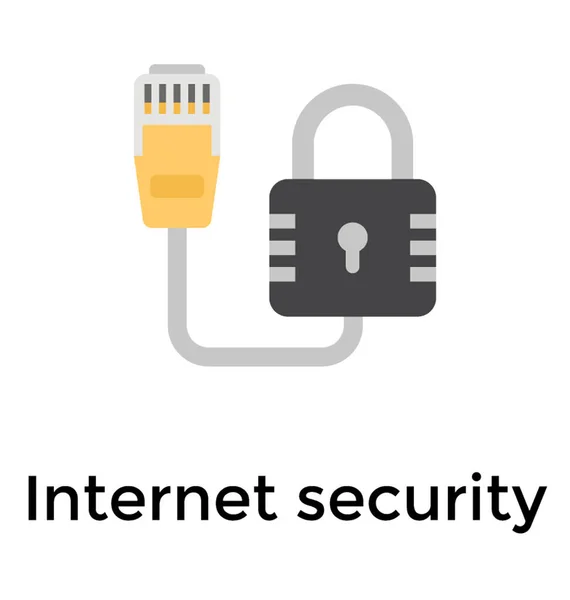 Internet Security Płaskie Ikona Kłódką — Wektor stockowy