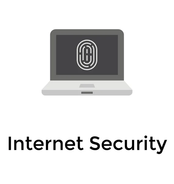 Internet Seguridad Icono Plano Concepto Negocio Línea — Vector de stock
