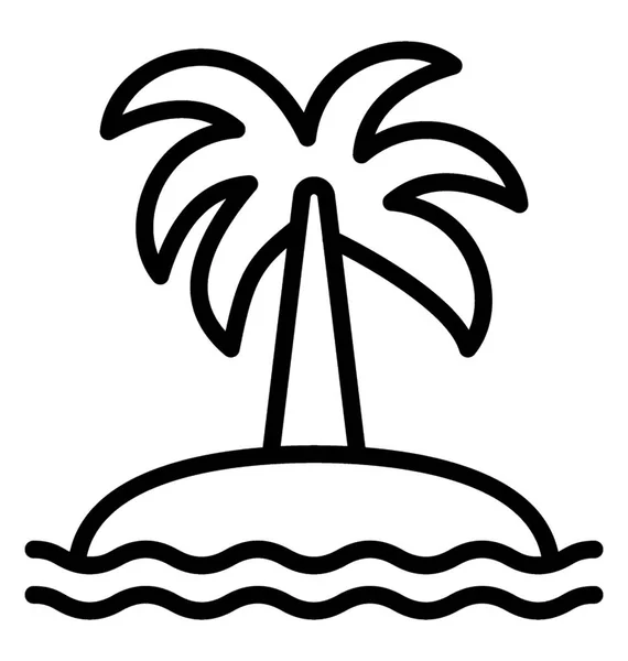 Дизайн Значка Пальми Лінії Острова — стоковий вектор