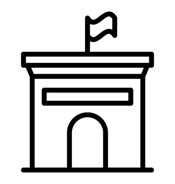 Icono Línea Diseño Entrada Pueblo — Vector de stock