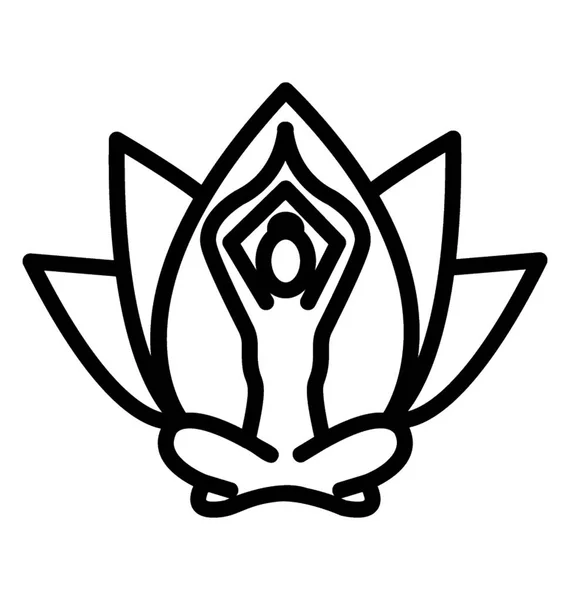 Icône Vectorielle Ligne Yoga — Image vectorielle