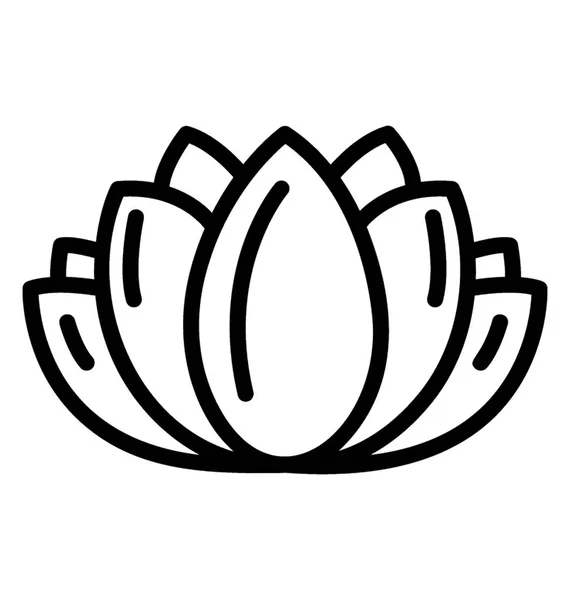 Fleur Spirituelle Icône Ligne Lotus — Image vectorielle