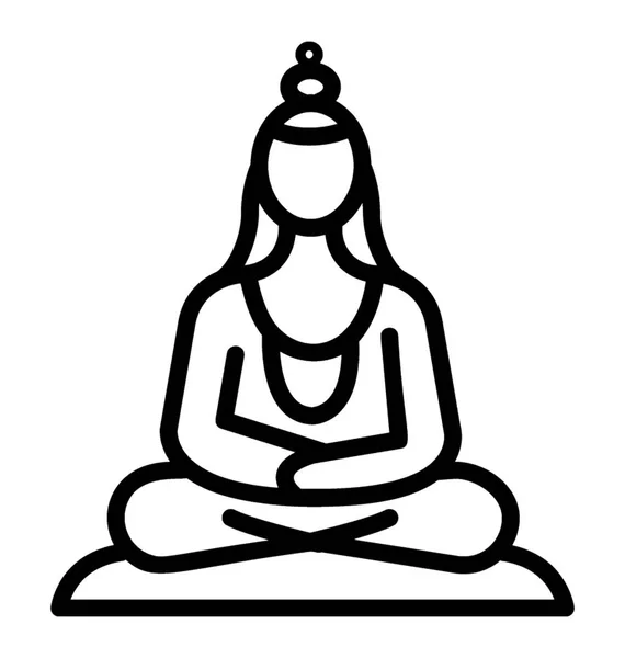 Icône Vectorielle Ligne Bouddhiste — Image vectorielle