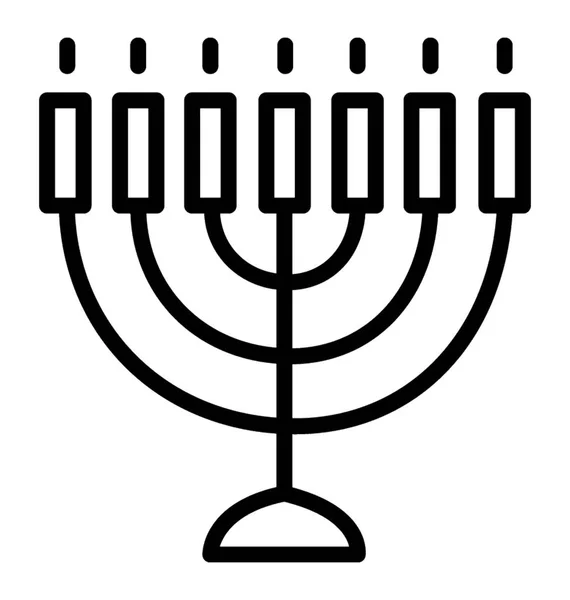 Icono Línea Judaica Vector — Archivo Imágenes Vectoriales