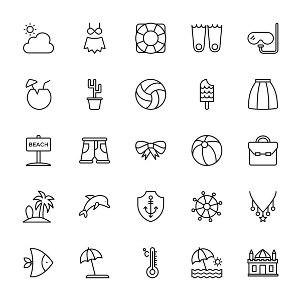 Conjunto Iconos Símbolos Hawaii — Vector de stock