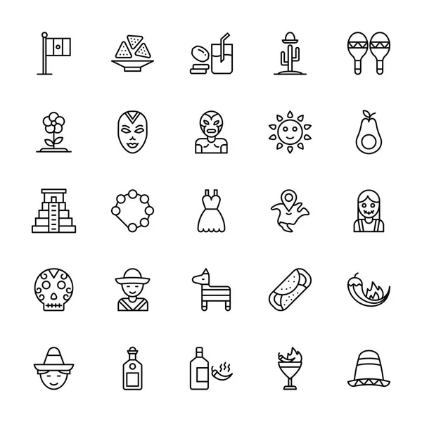 México Symbols Icon Pack — Vector de stock