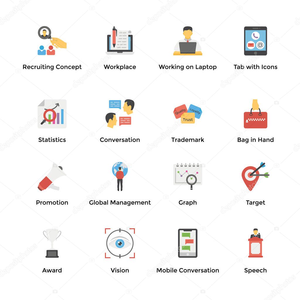 Business Flat Vector Icons 