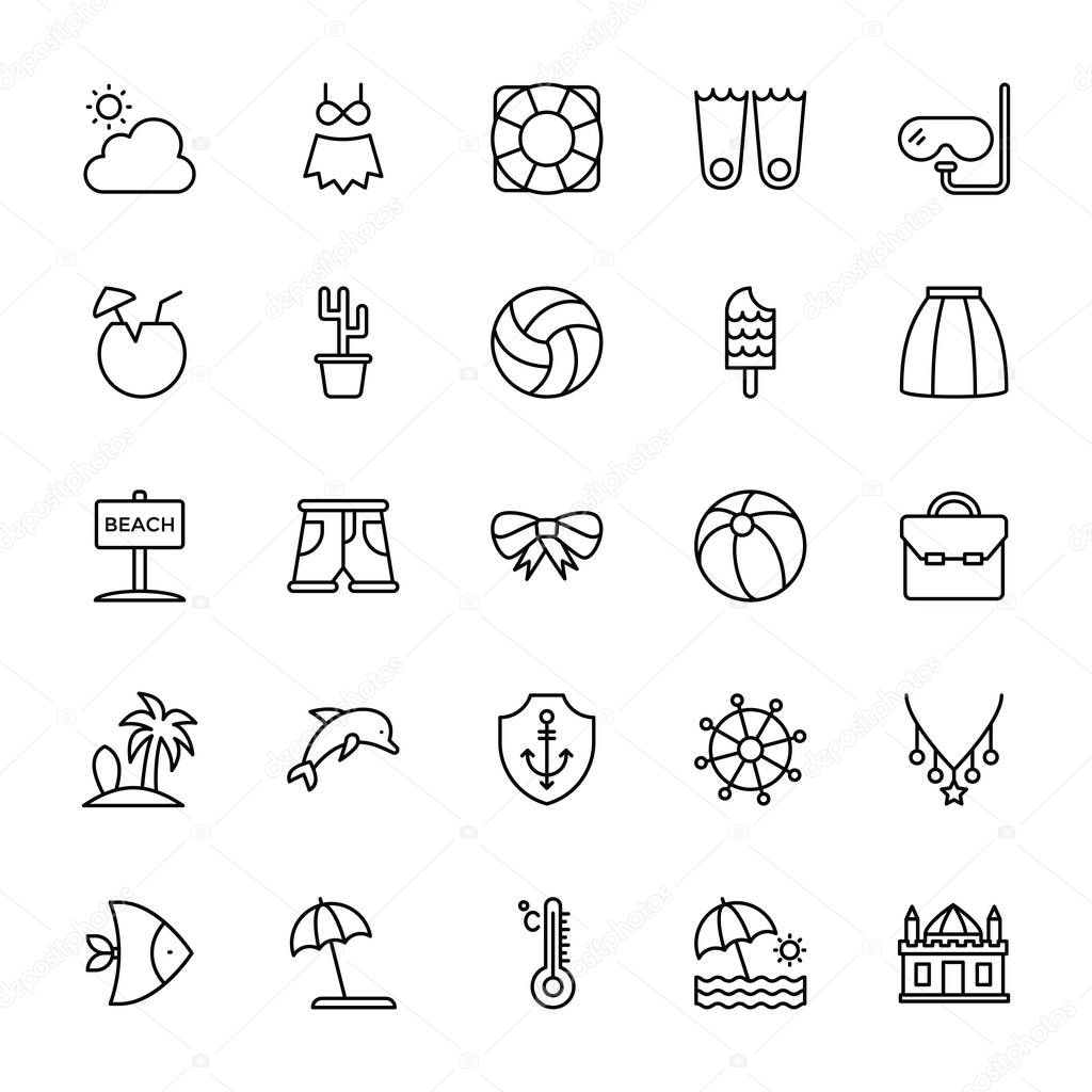 Hawaii Symbols Icons Set