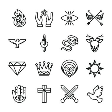 Dövme satır Icons set