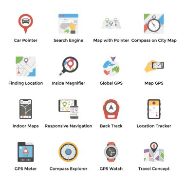 Gezinti Vector Icons Set 