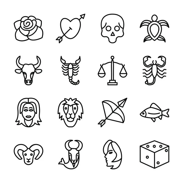 Tattoo Designs Icons Pack — Stock Vector