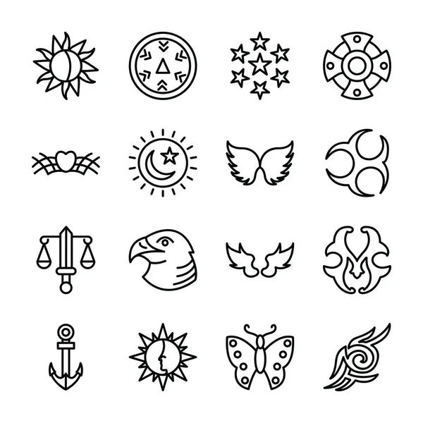 Tattoo Ideas Icon Collection — Stock Vector