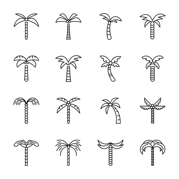 Palm Trees Icon Pack — Stock Vector