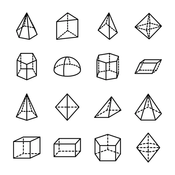 Formas Linha Ícones Set —  Vetores de Stock