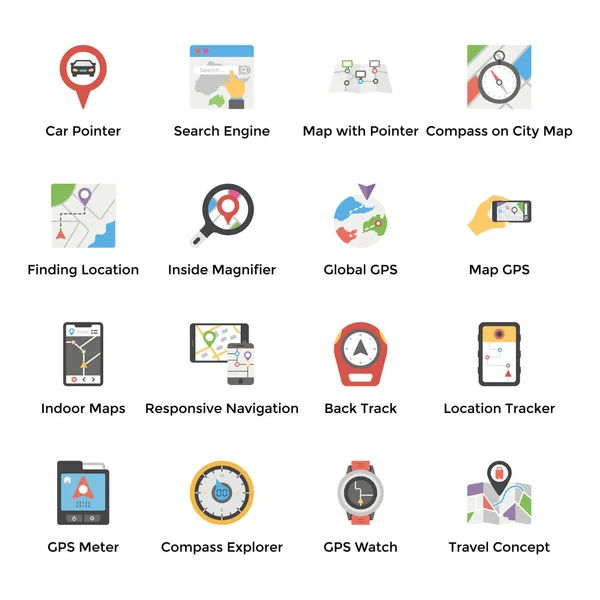 Gezinti Vector Icons Set 