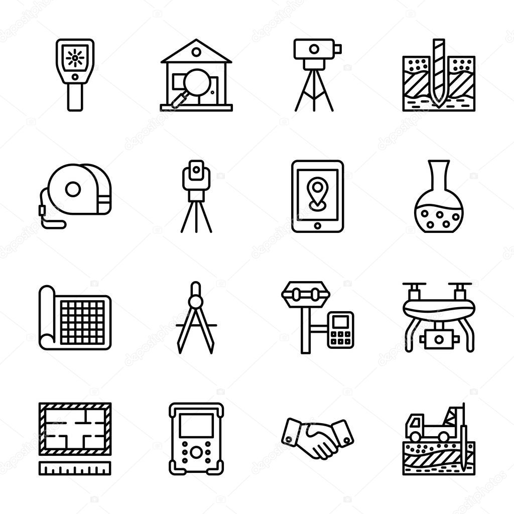 Geodesy Survey Icons Pack 