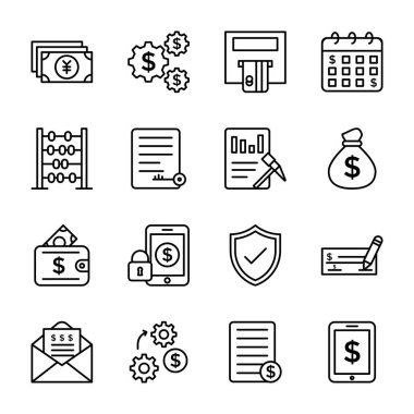 Finansal ürünler Icons Set