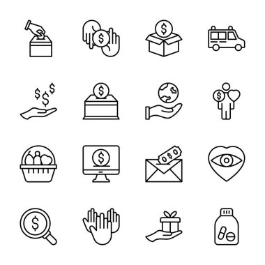Donation Vector Icons Set  clipart
