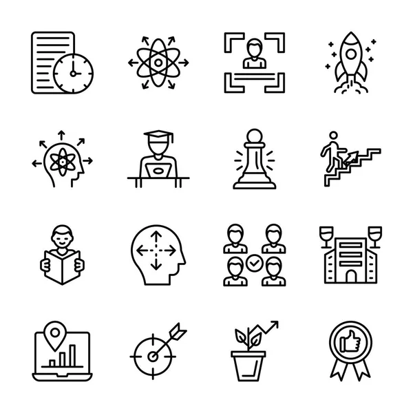 Personal Advancement Icons Pack — Stock Vector