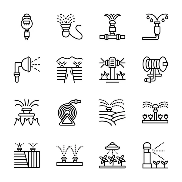 Iconos Riego Automático Del Césped — Vector de stock