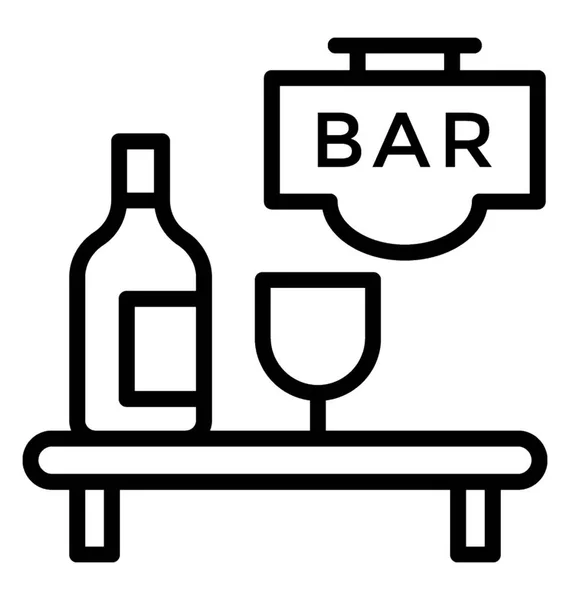 Tavola Bar Con Bevanda Sul Tavolo — Vettoriale Stock