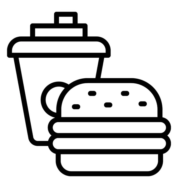 Ongezonde Junkfood Fastfood Pictogram — Stockvector