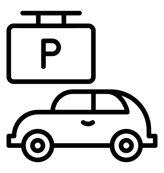 Auto Onder Parking Van Teken — Stockvector