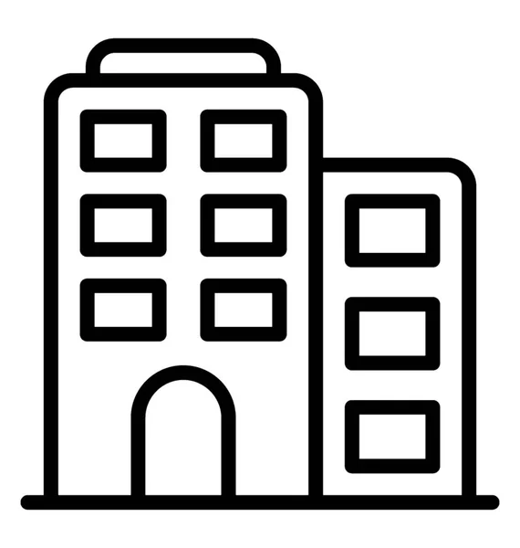 Apartamento Gran Altura Icono — Vector de stock