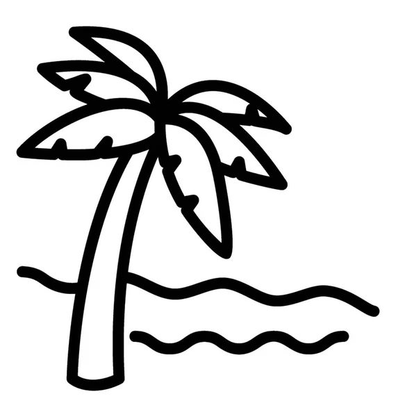 Пальмовое Дерево Дизайн Татуировки Тушью — стоковый вектор