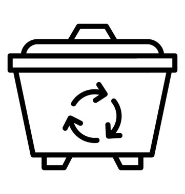 Çöp kutusu simgesi beyaz arka plan üzerinde vektör