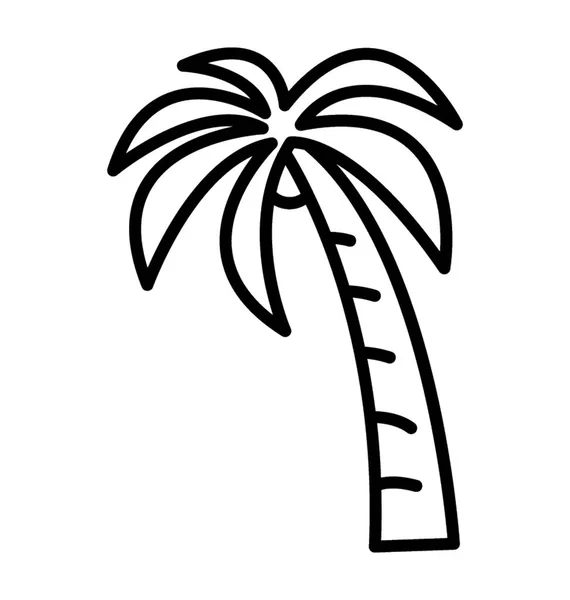 Árbol Playa Decorativo Icono Palmera — Vector de stock