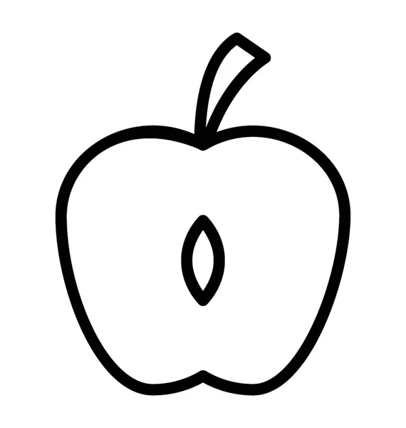 Medio Diseño Icono Manzana — Vector de stock