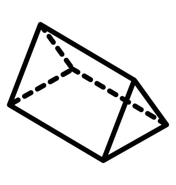Vector Icon Design Triangular Prism — Stock Vector