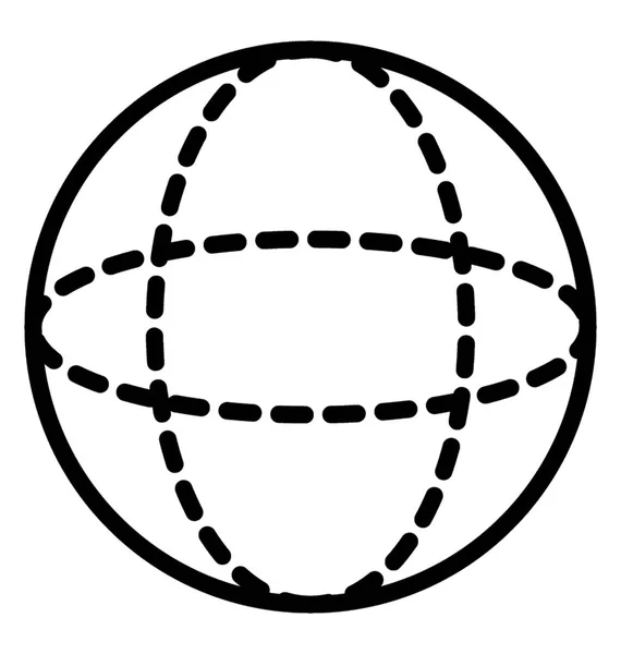 Icono Diseño Aislado Una Esfera — Vector de stock