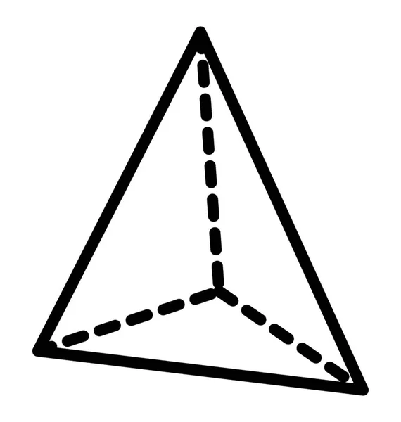 Desenho Tetraedro Forma Matemática — Vetor de Stock